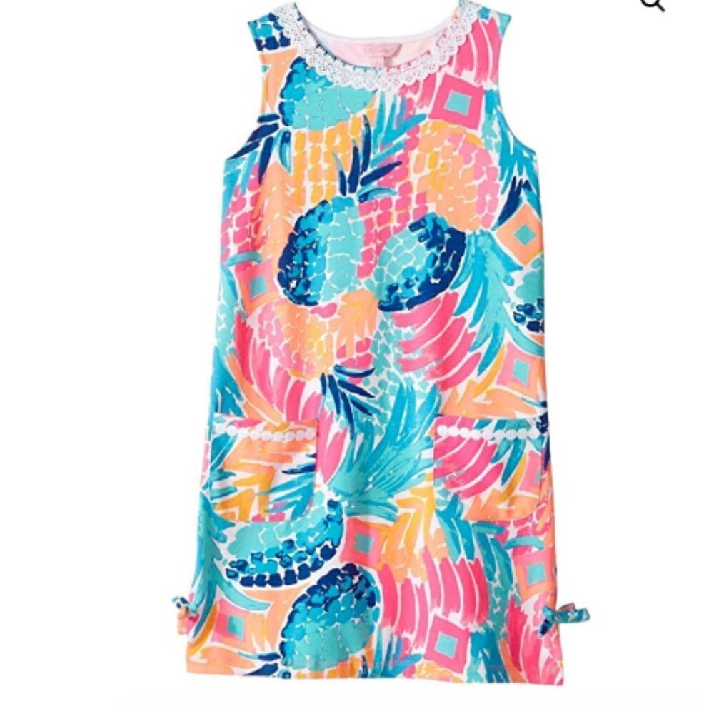 LILLY PULITZER GIRLS CLASSIC SHIFT DRESS Multi Gombay Smashed Reduced size M NWT